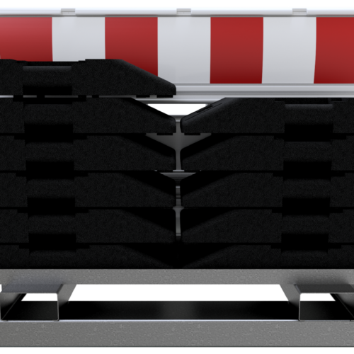 Voordeel-Set Veiligheidshekken 1 – complete set met 10 Euro 3 hekken en rode reflecterende folie, ideaal voor werkzones en evenementen.